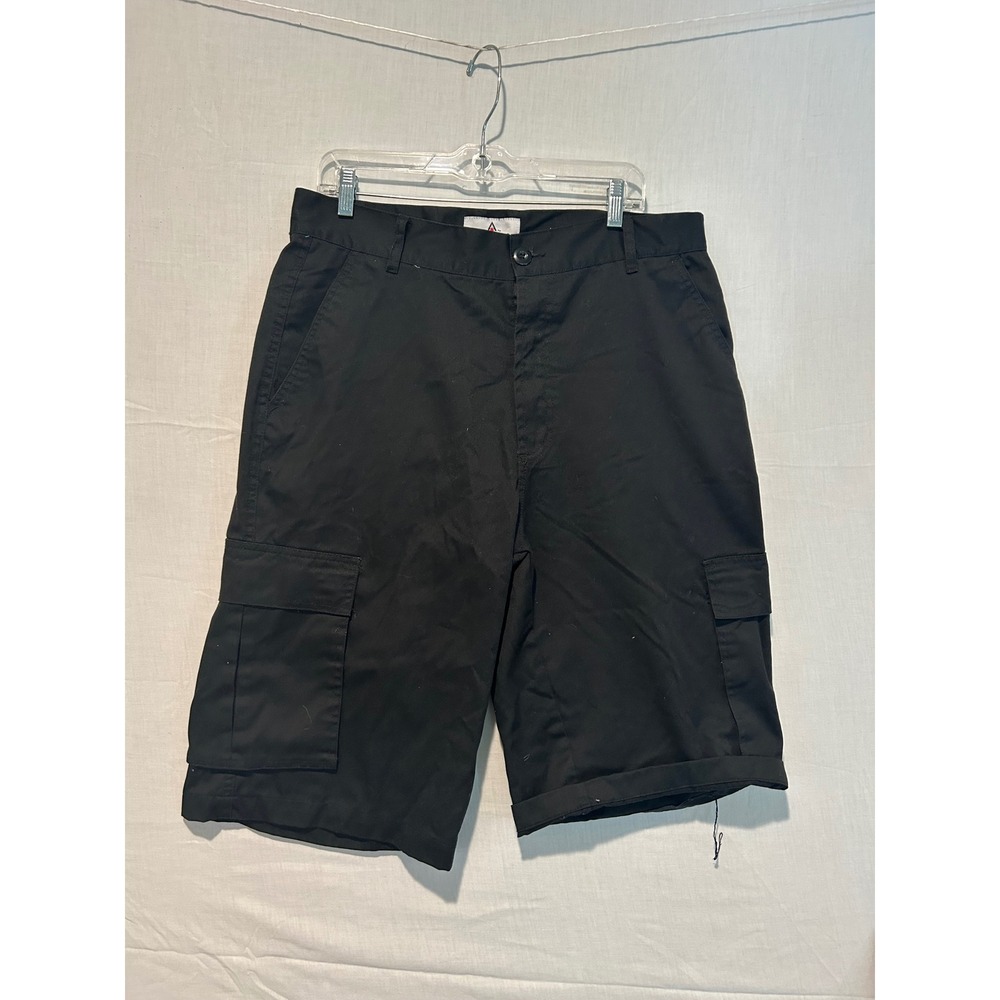 Access Mens Black Cargo Shorts Original Fit Size 36 Cotton Blend Utility Skater